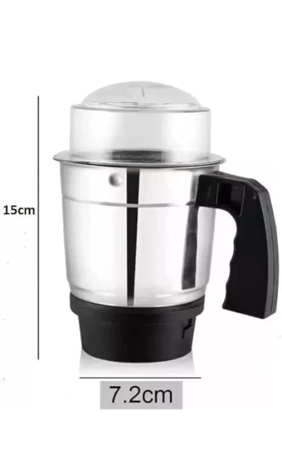 Stainless Steel multipurpose chutney Mixer Jar - 500ML 2 Lock 4 Teeth Coupler