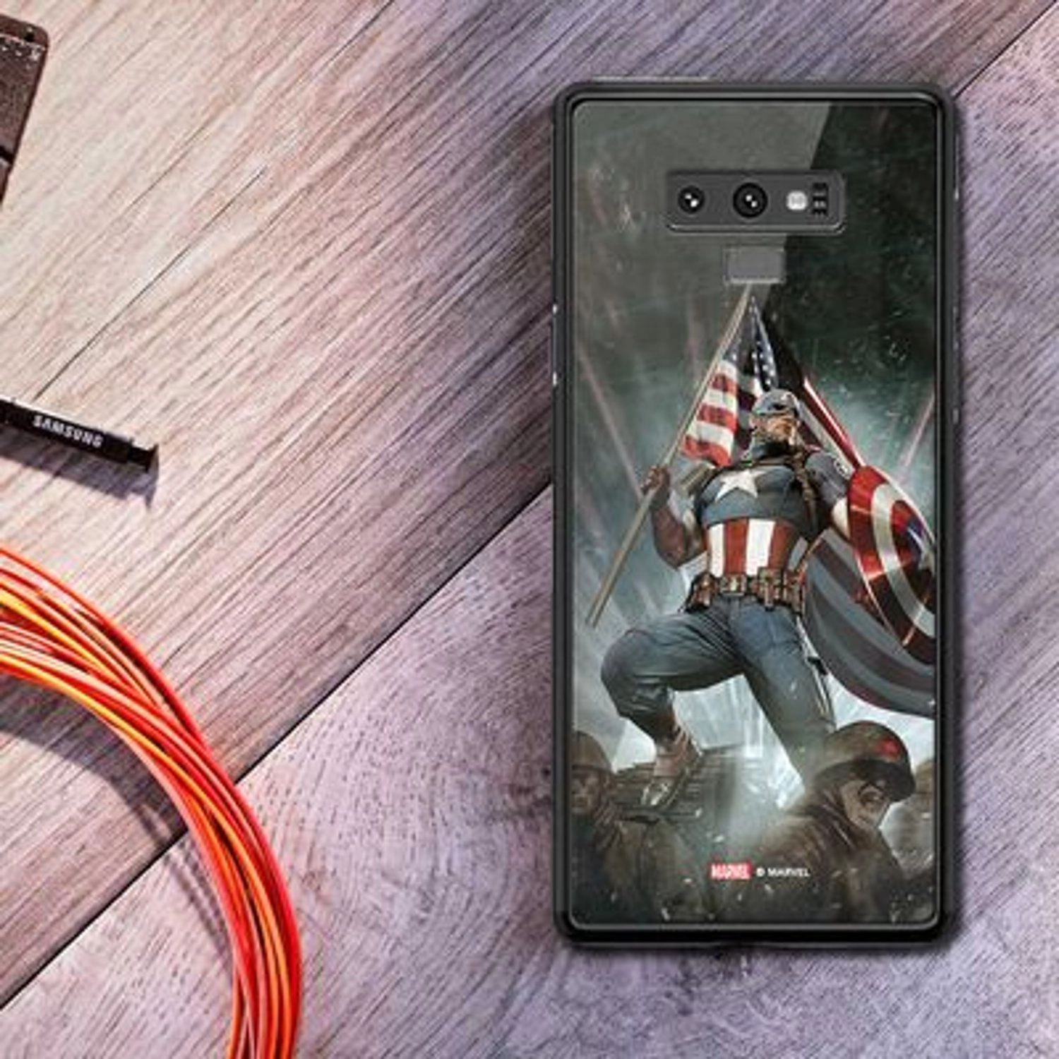 Captain America With Flag Back Case for Galaxy Note 9