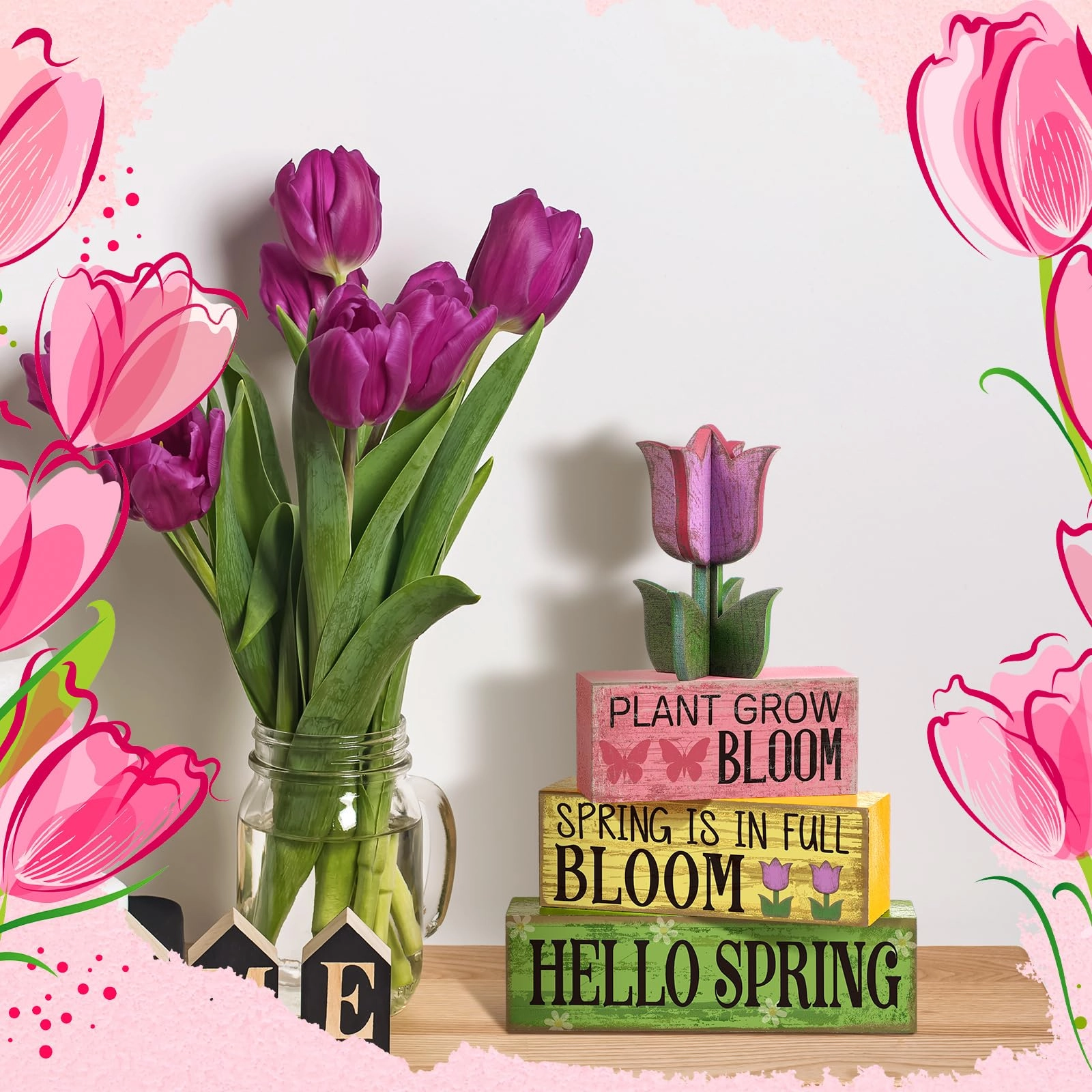 Spring Table Decoration - 4 Pcs Easter