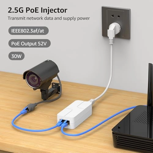 PoE Injector - 48V 30W 2 IEEE 802.3at/af 10/100/1000Mbps