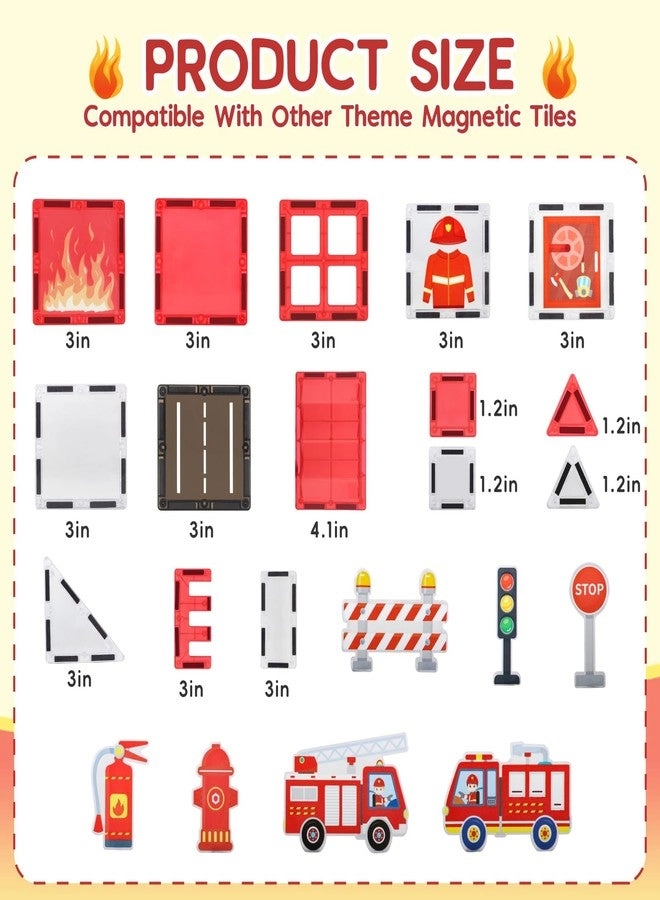 Magnetic Tiles + Firetruck