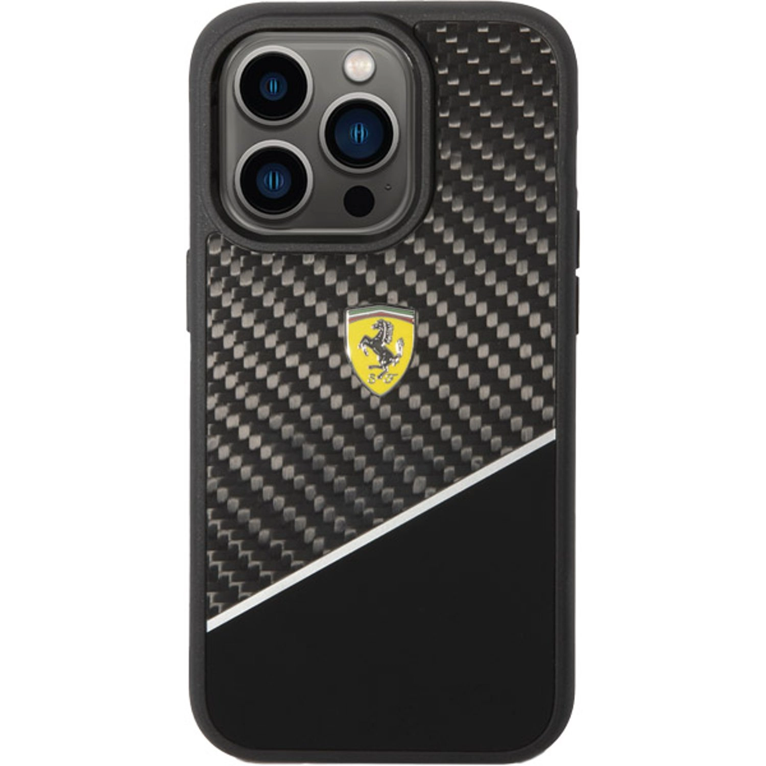 Ferrari Bimaterial Carbon Back Case for iPhone 14 Pro