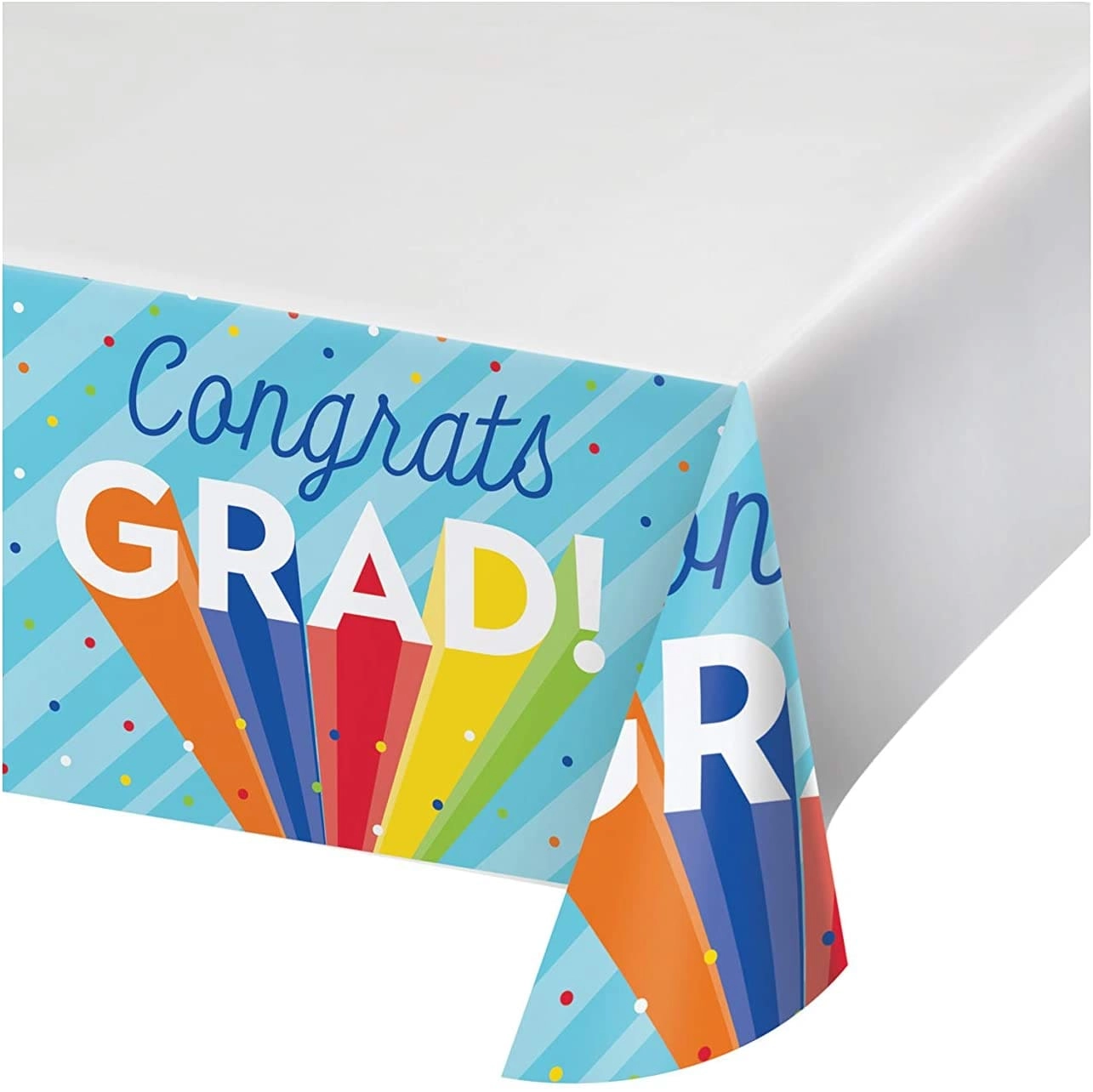 Party Zone Rainbow Congrats Grad Paper Tablecover