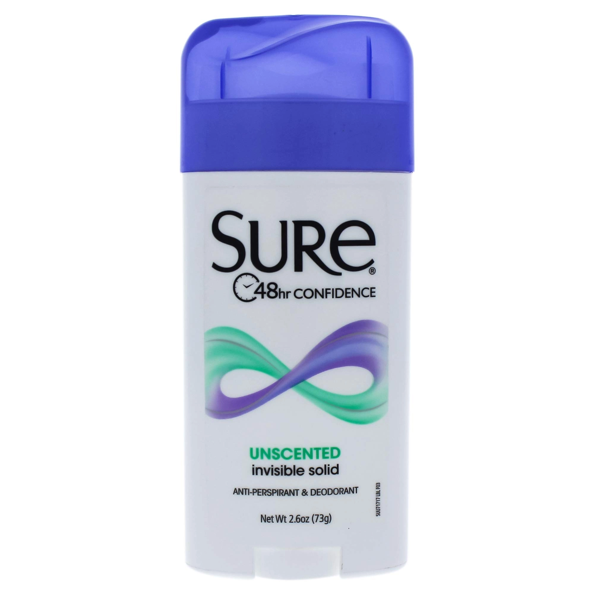 Sure Invisible Solid Anti-Perspirant & Deodorant - Unscented 2.6 Ounce
