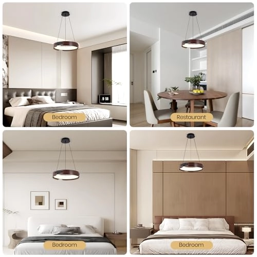 Round LED Chandelier - 3000K–6000K Dimmable