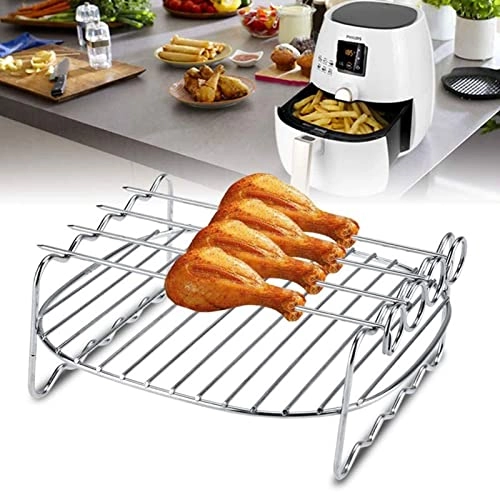 Double Layer Shelf Skewer Rack - stainless steel 3 needles