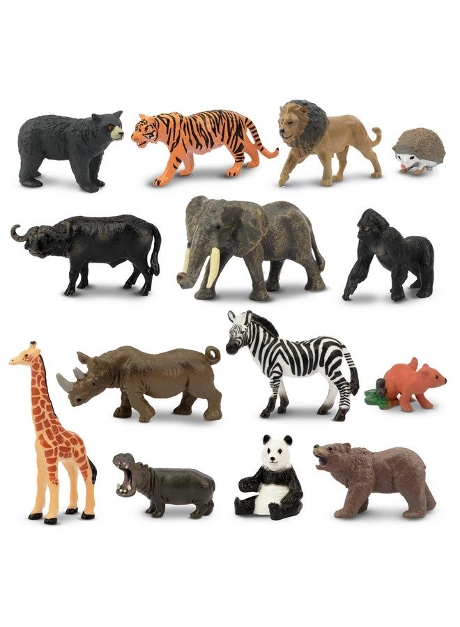 TOYMANY Tiny Jungle Animal Figures 14 pcs
