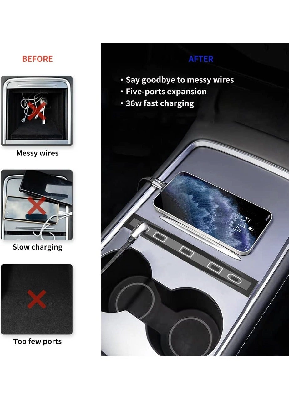 USB LED Hub Docking Station - Tesla Model Y