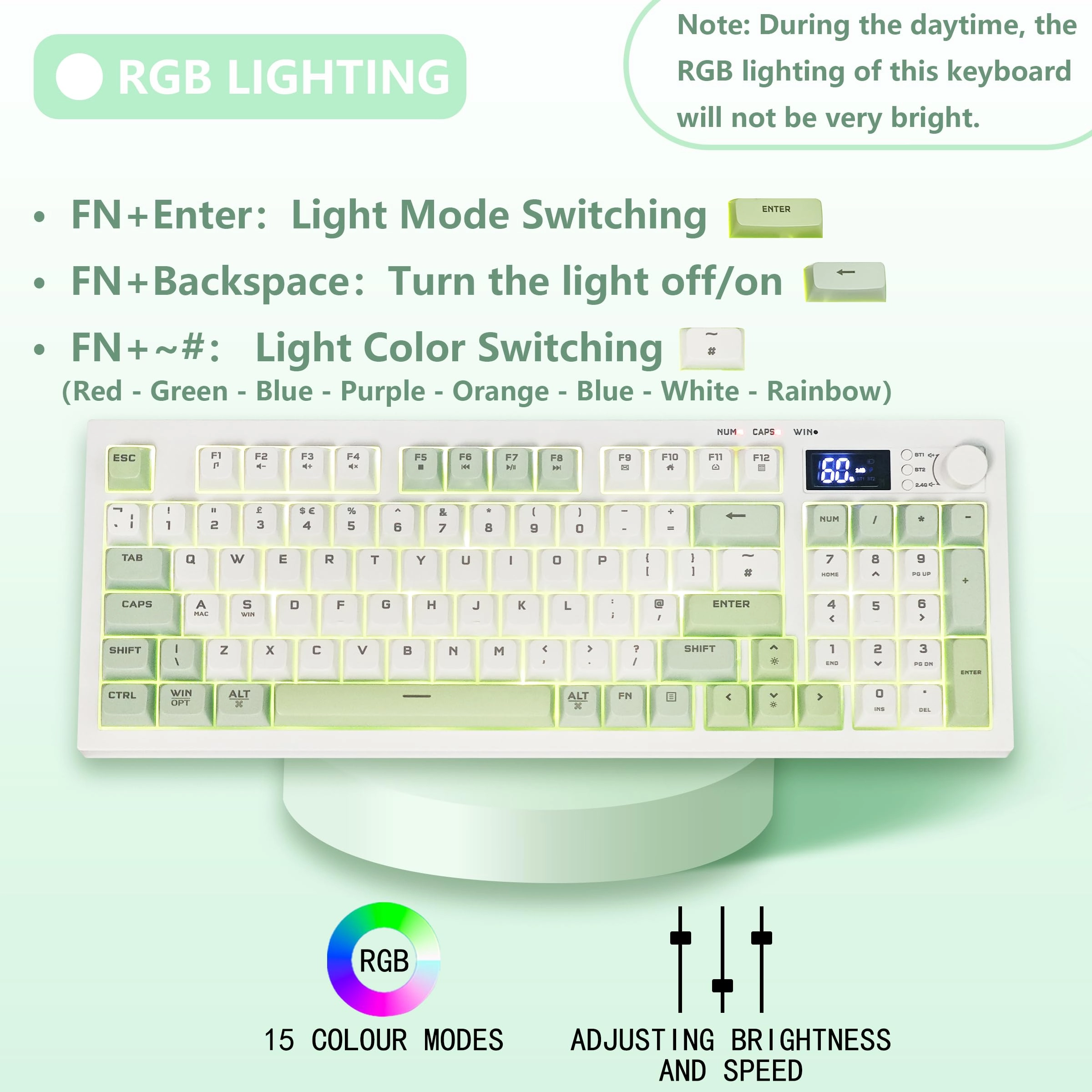 Wireless Keyboard - QWERTY 2.4GHz BT5.0 USB-C