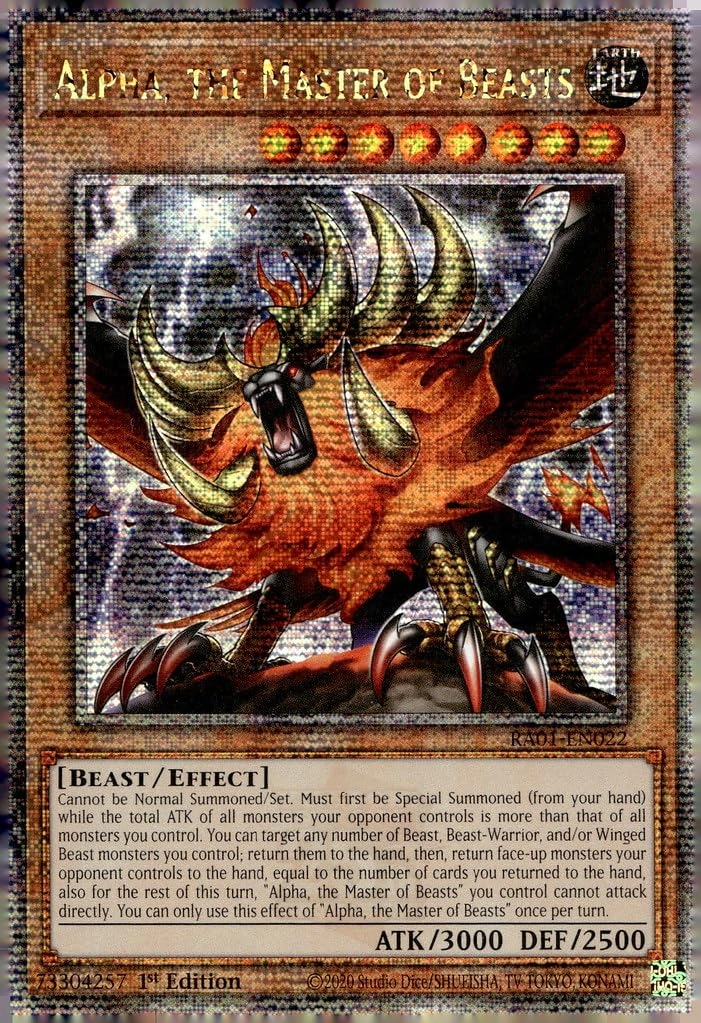 Yu-Gi-Oh! Alpha, The Master of Beasts RA01-EN022 - Quarter Century Secret Rare 1st Edition