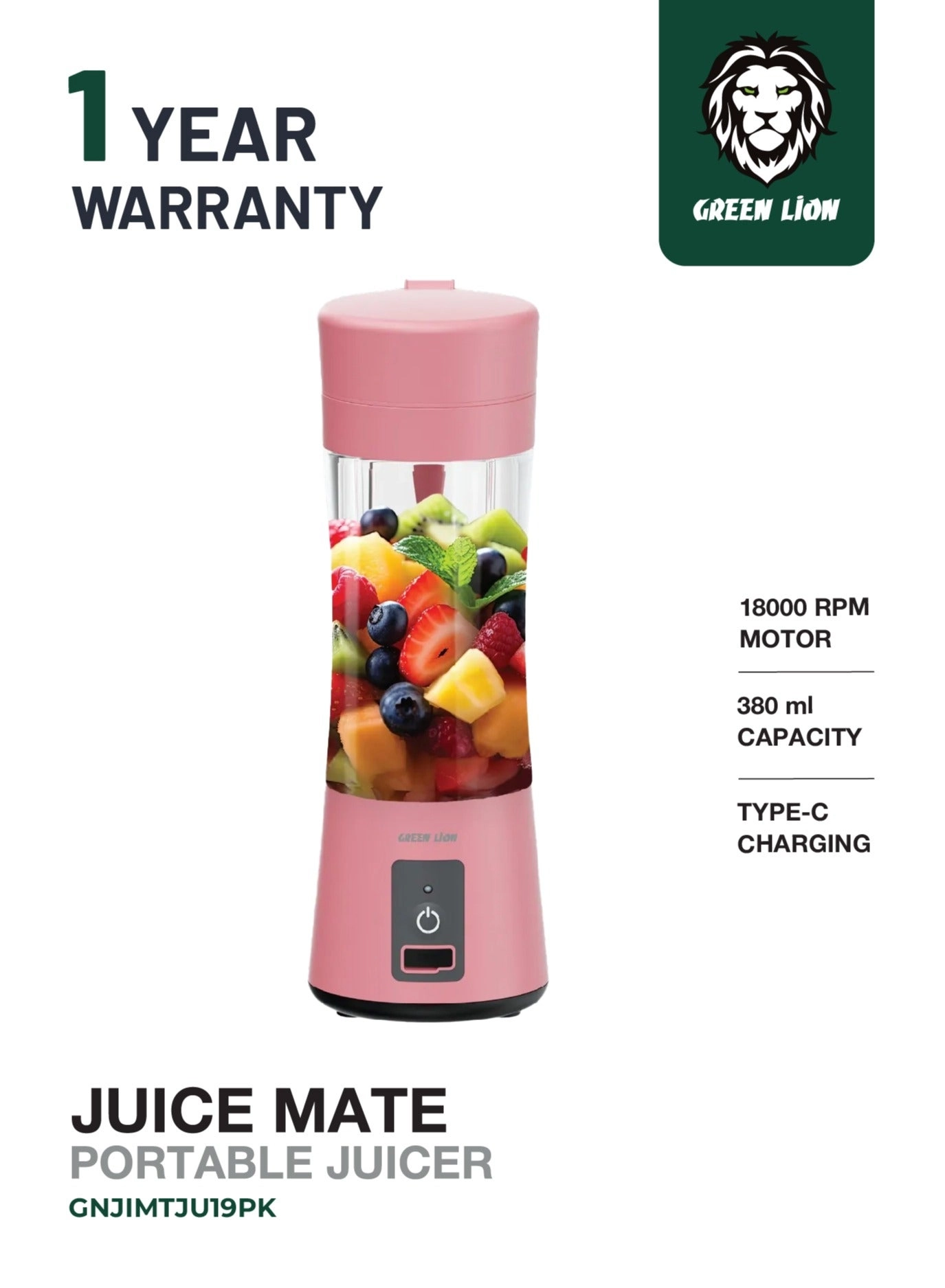 Juice Mate Portable Juicer - 45W 380ml