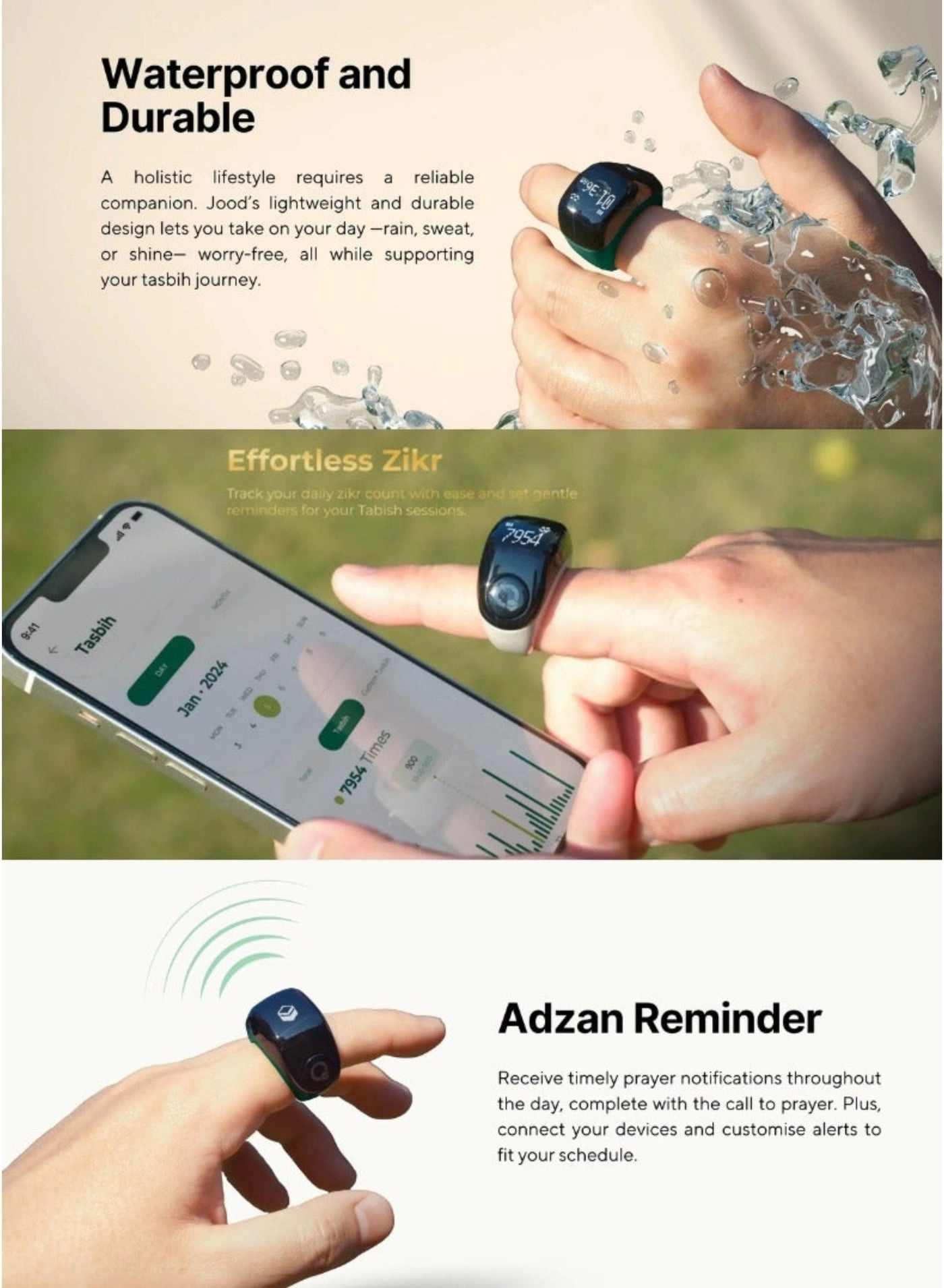 Zikar Ring Jood - 55 mAh USB-C Black