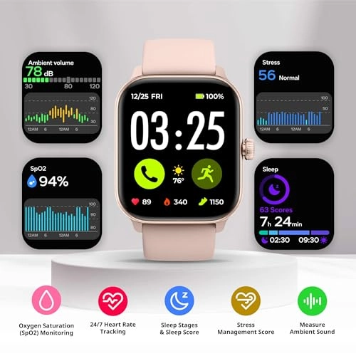 Health Smartwatch 4 - 1.85-inch AMOLED IP68 Waterproof 10+ Days Battery