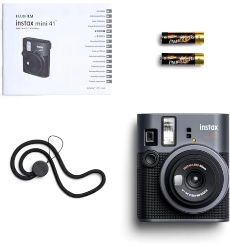 Instax Mini 41 + Instax Mini Instant Film - 20 Sheets + Photo Album - 64 Pockets + Microfiber Cleaning Cloth