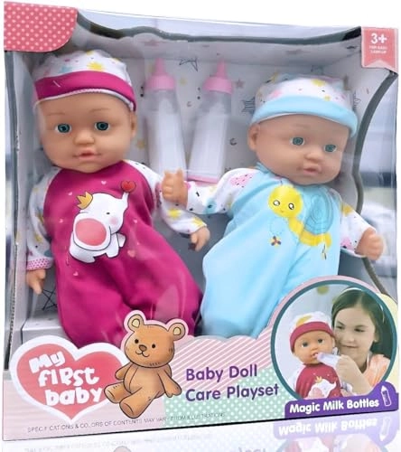 Baby Doll Playset - 12" Soft Body Talking 2 Pack