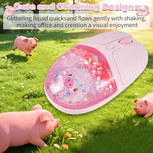 Aqua Mouse with Liquid Quicksand Sequins - Bluetooth USB