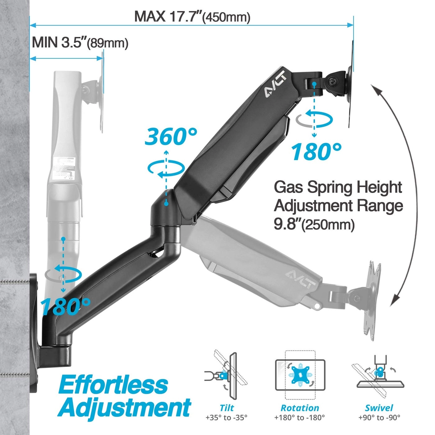 DM29-1 - Dual 17"-32" VESA 75x75mm or 100x100mm