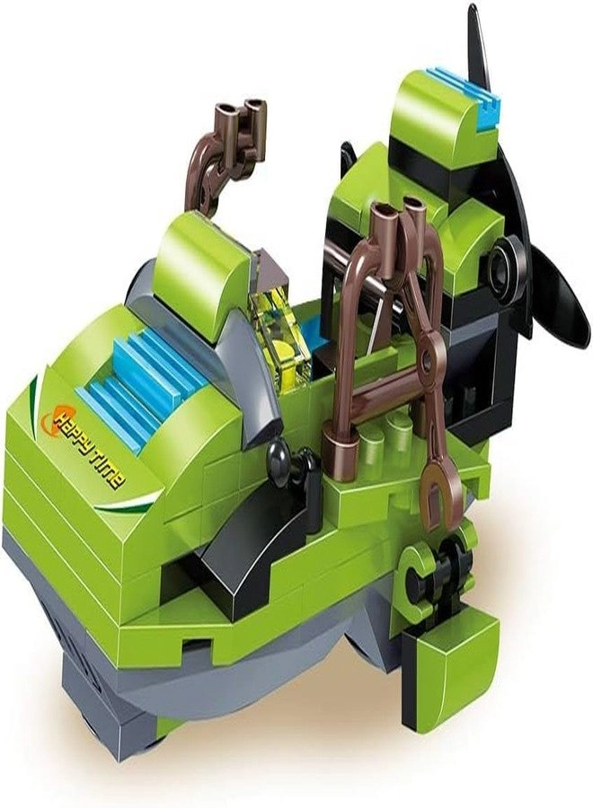 Building Block Brick - Green Propeller Airplane