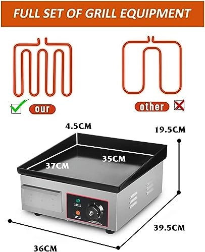 Electric Countertop Griddle - 636*365*9mm/25*14.37*0.35 cm