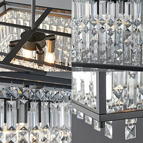 4 Lights Metal Crystal Chandelier - Dimmable