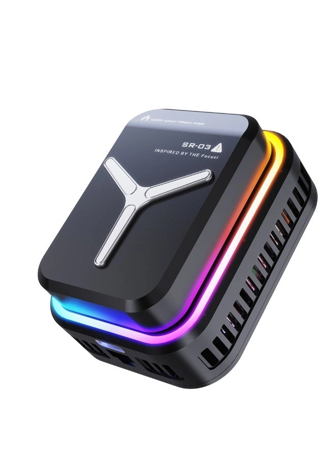 CityRiya-Long Phone Cooler - Magnetic RGB Black