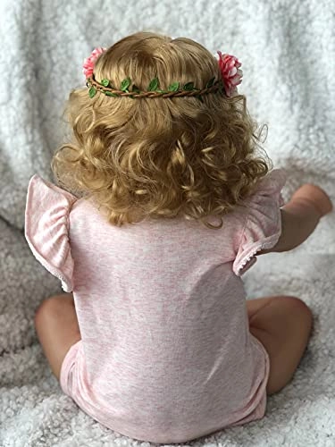 Reborn Baby Doll - 20inch Silicone Vinyl Cotton Girl Blonde Hair Ages 3+