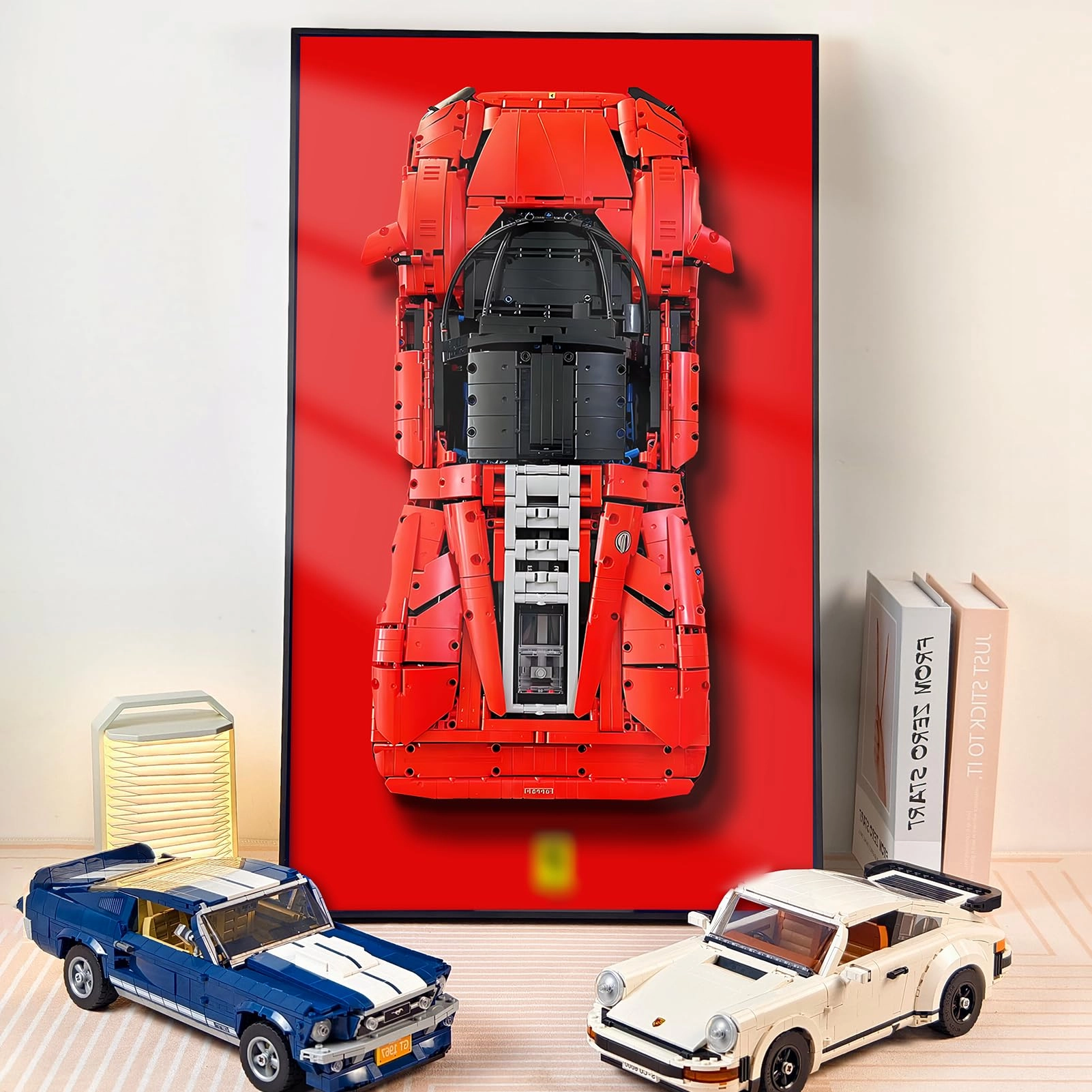 NOVDA Display Wall Board for Lego Technic Ferrari Daytona SP3 42143 - 75 x 45 cm Wall Mount