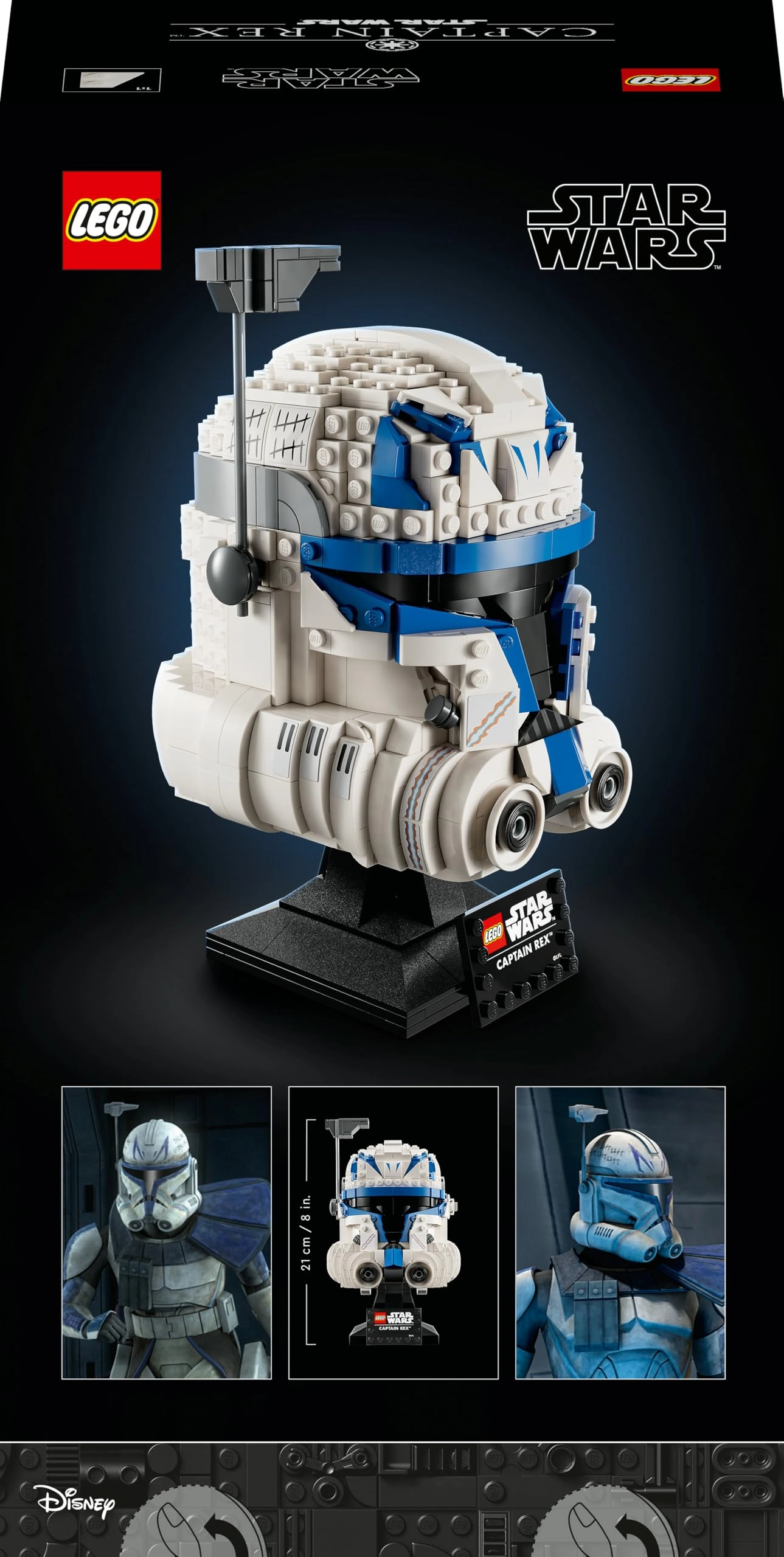 Star Wars Captain Rex Helmet (75349) - The Clone Wars Collectible Model for Adults