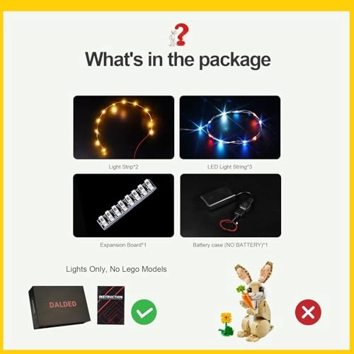 Light kit Compatible with Lego Cute Bunny 31162 - LED USB Powered