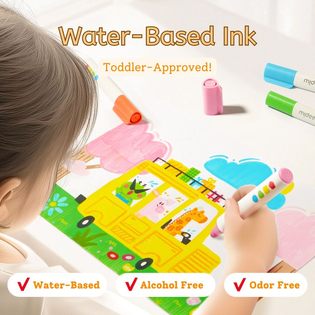 Fine Tip Washable Markers - Multi Colour Large cone tip