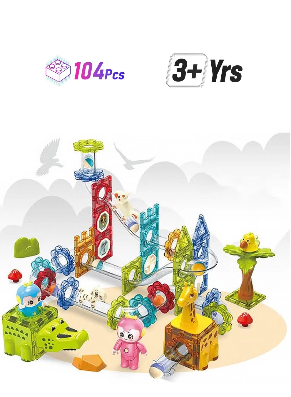 Magnetic Building Blocks - Animal Park 104 pcs