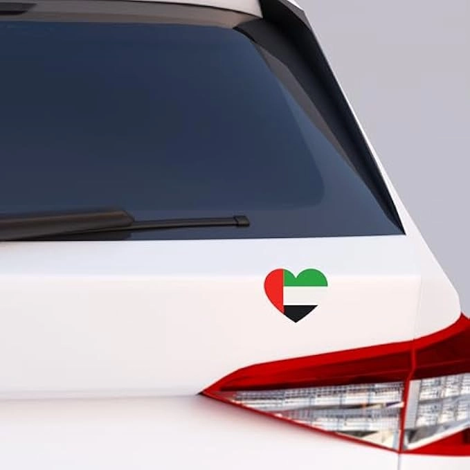 Heart Shaped UAE Stickers - 5 Sheets