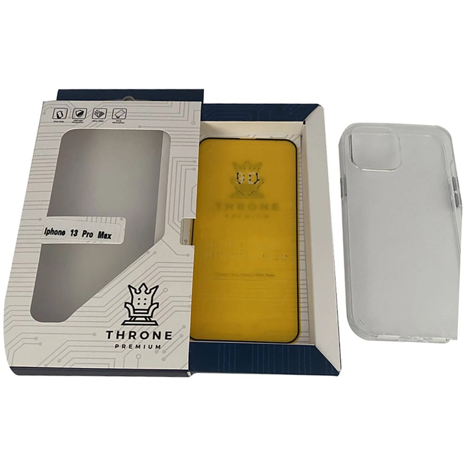 Throne Premium Back Case with Screen Protector - Silicone Case Screen Protector for Apple iPhone 13 Pro Max