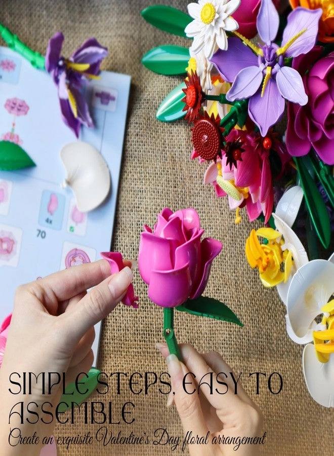Building Blocks Set - Artificial Flower Bouquet 956 pcs