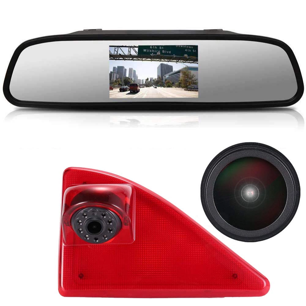 Brake Light Reversing Camera + Rear View Mirror Monitor - Night vision 628 x 586 pixels