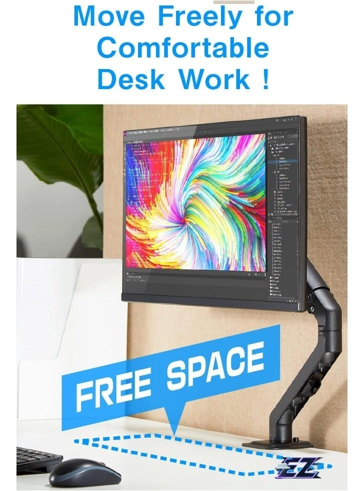 Single Monitor Arm - Single 13-32 Inch VESA 75x75/100x100mm