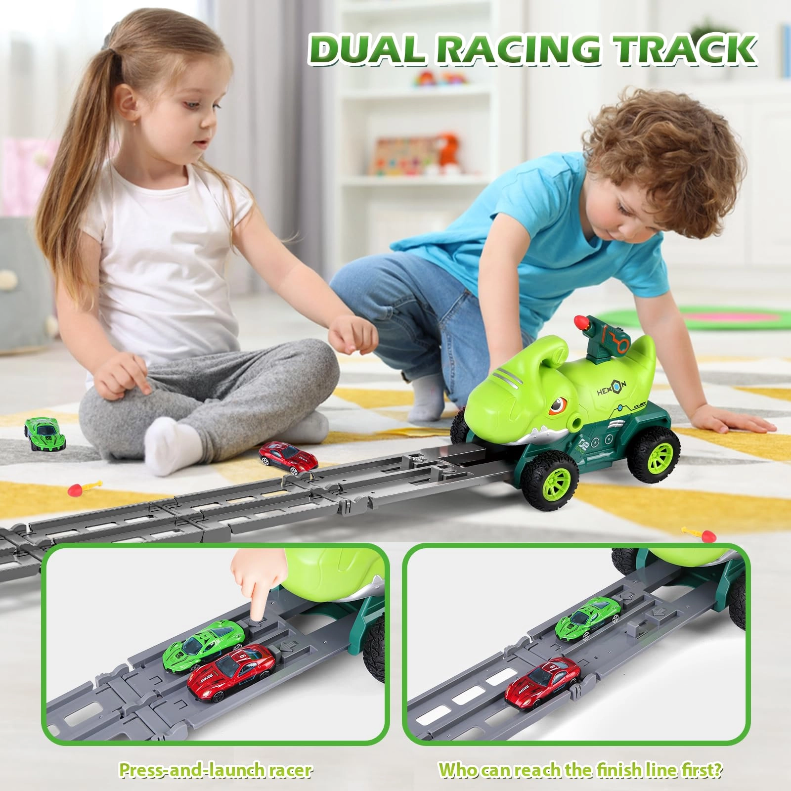 Grüner Dinosaurier-LKW - 7pcs