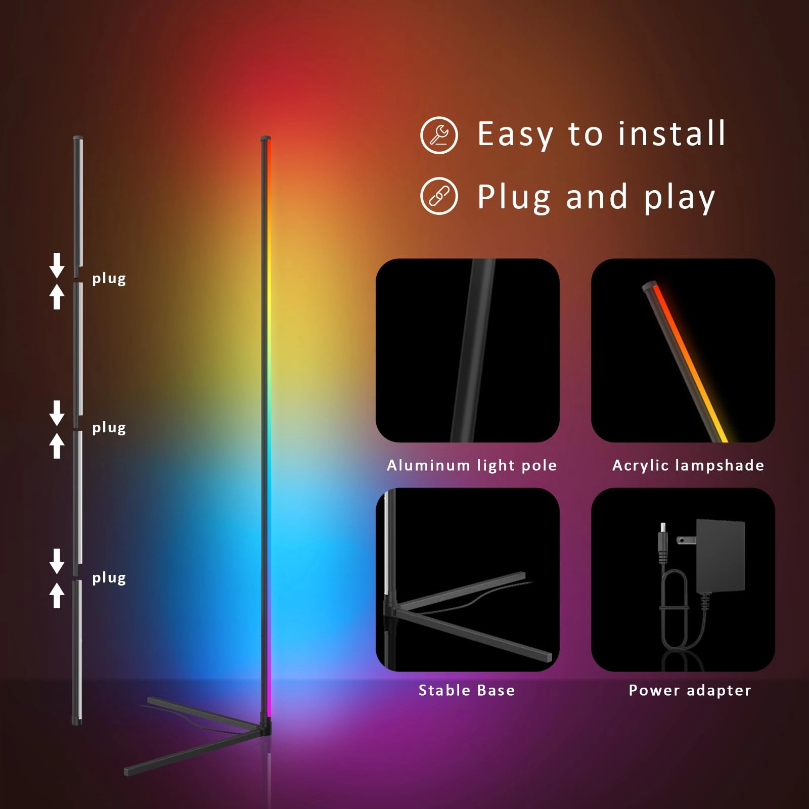 LED Corner Floor Lamp - 1.0 Count E26