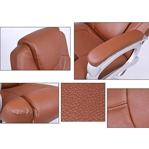 Desk Chair - PU Leather Brown High Back