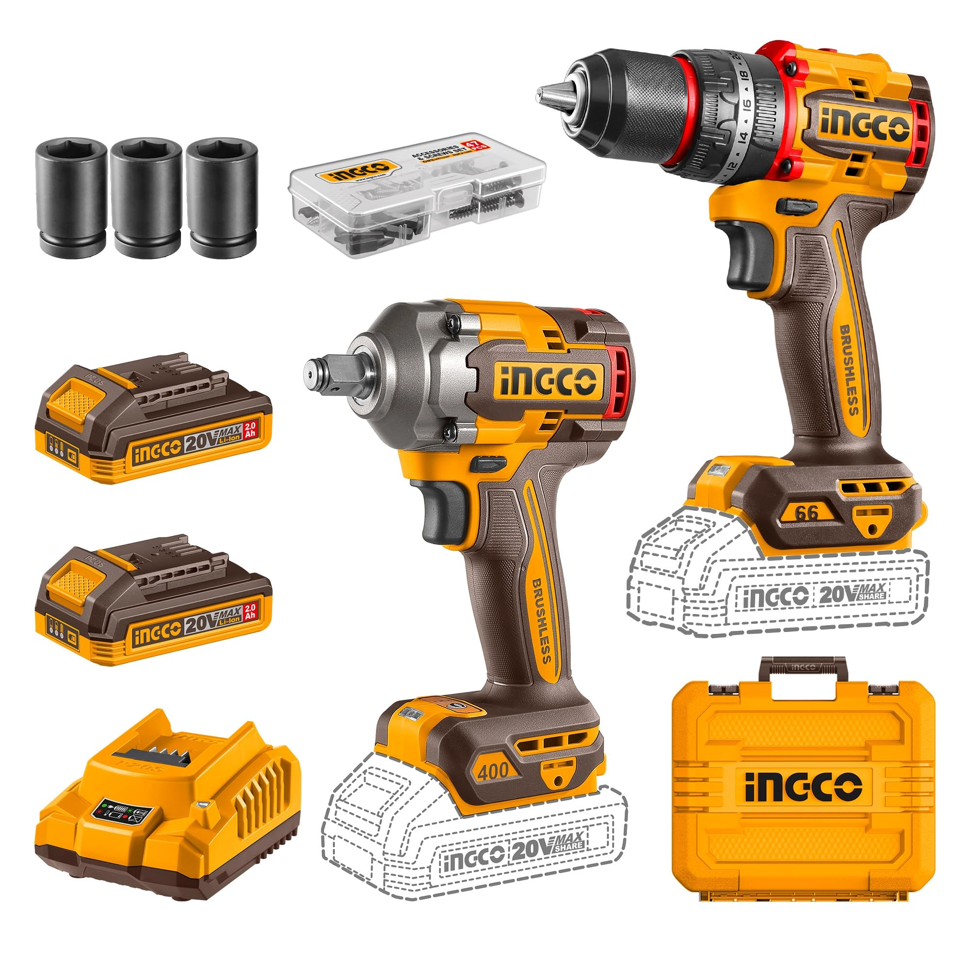 Ingco CIDLI206681 - 66Nm + CIWLI20401 - 400Nm 550Nm