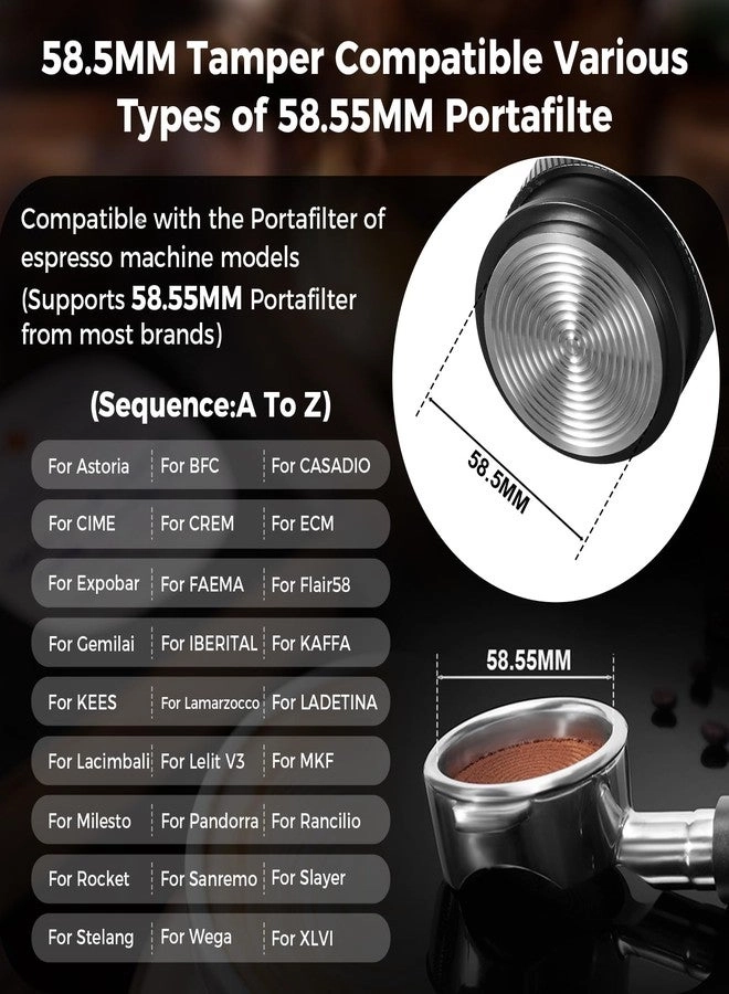 V6 Impact Espresso Tamper - 58.35MM 15lb/30lb Interchangeable Springs