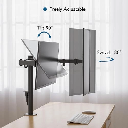 Dual Monitor Desk Mount - 2 arms 13-27 inch VESA 75x75/100x100 mm