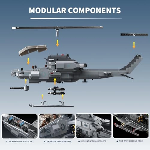 AH-1W Super Cobra (M8024) - 958 Pcs 1:35 Helicopter Building Kit