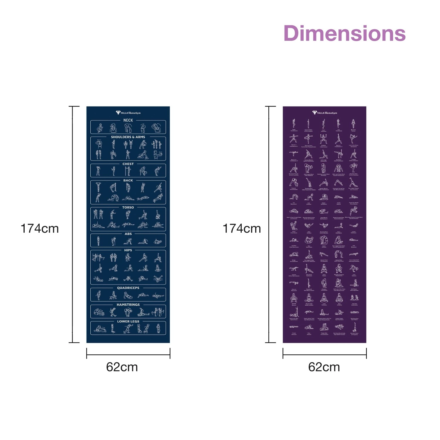 Exercise Guided Yoga Mat - High Density PVC 6MM