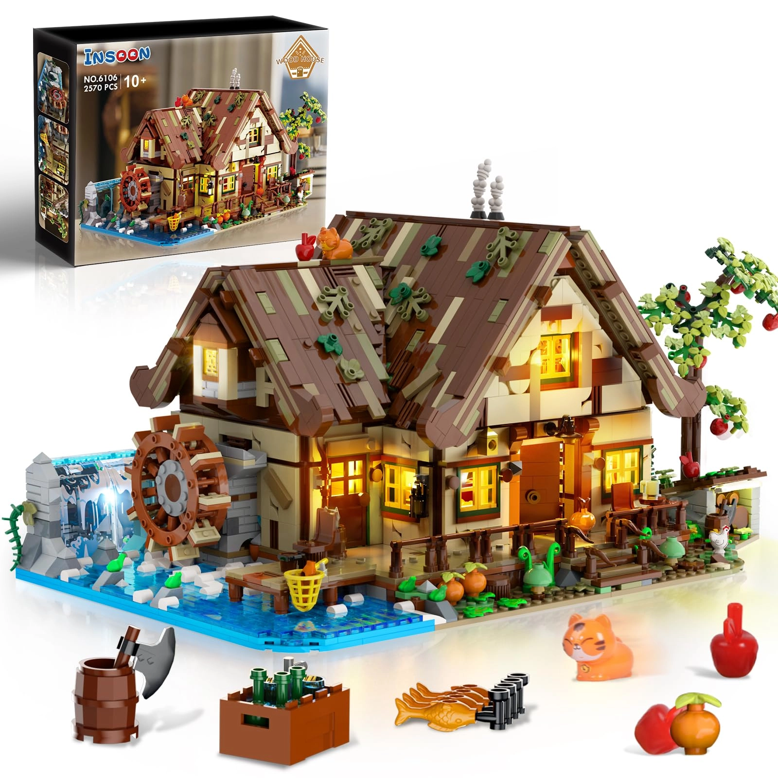 INSOON Wood House Building Set - 2570 pcs