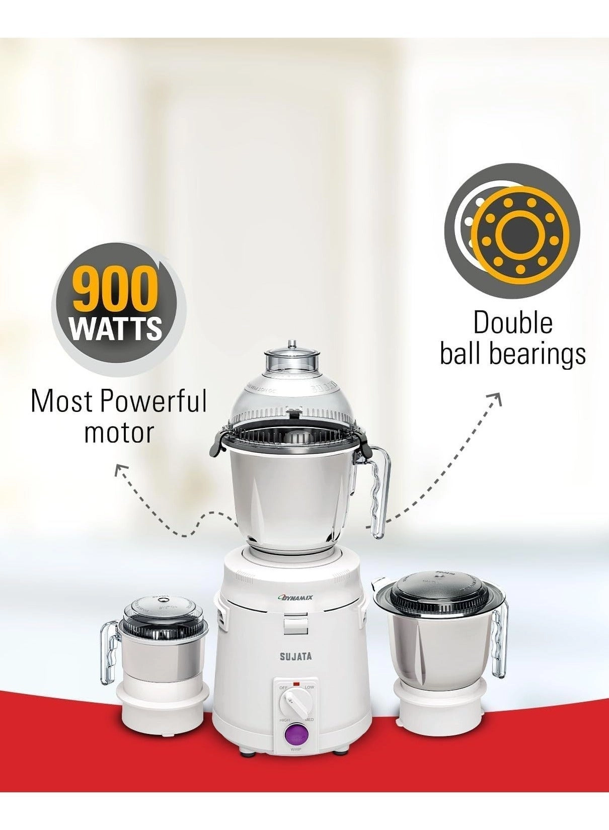 Dynamix Mixer Grinder - 900W + Smooth Slide Dry Iron - 1100W