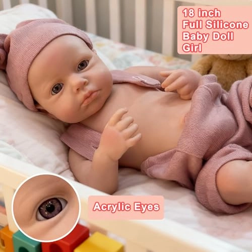 Reborn Baby Doll - 18 Inch Silicone Pink Ages 3+