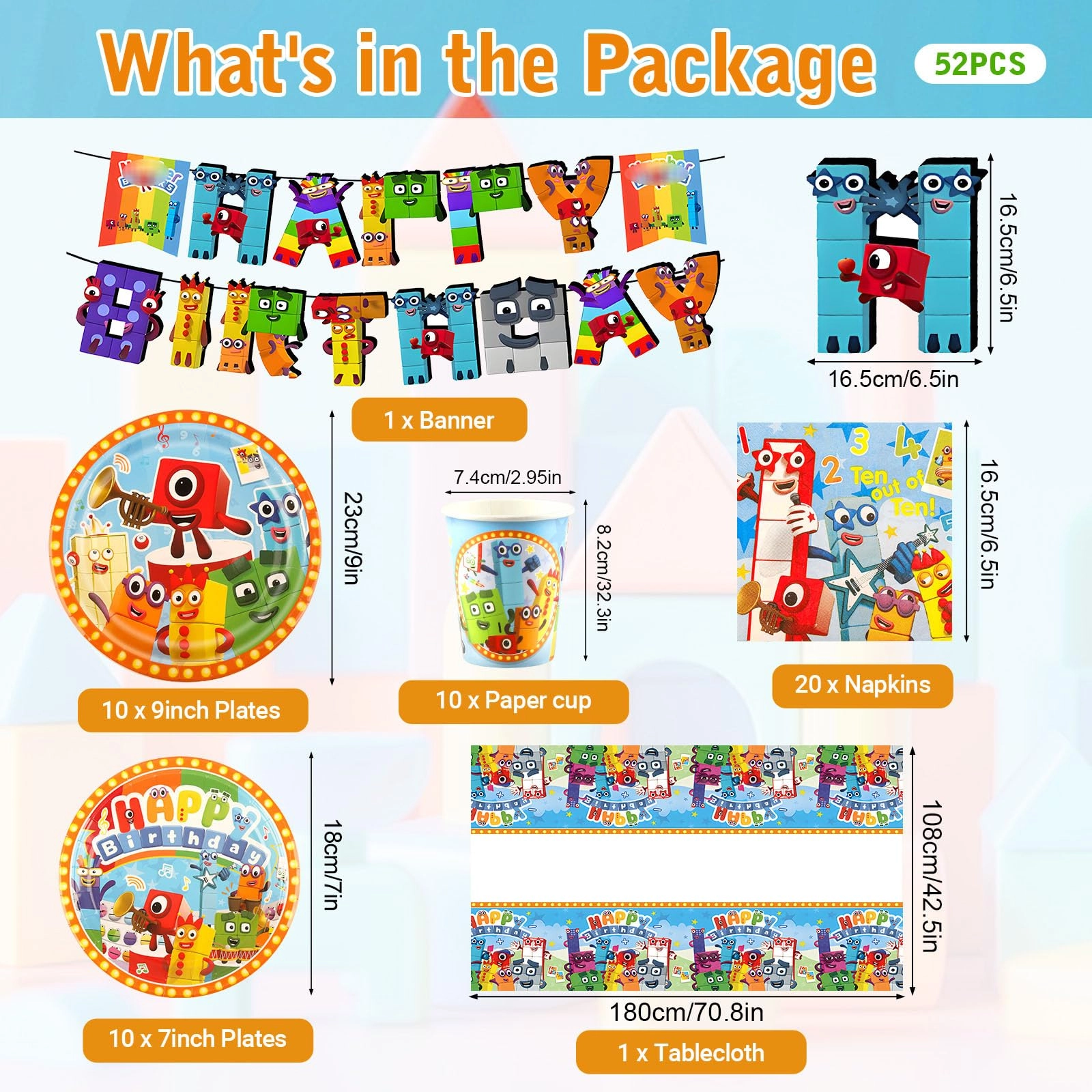 Party Tableware Set - 52PC Birthday