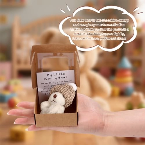 Little Bear in Box - Encouraging Card Pink White Sets