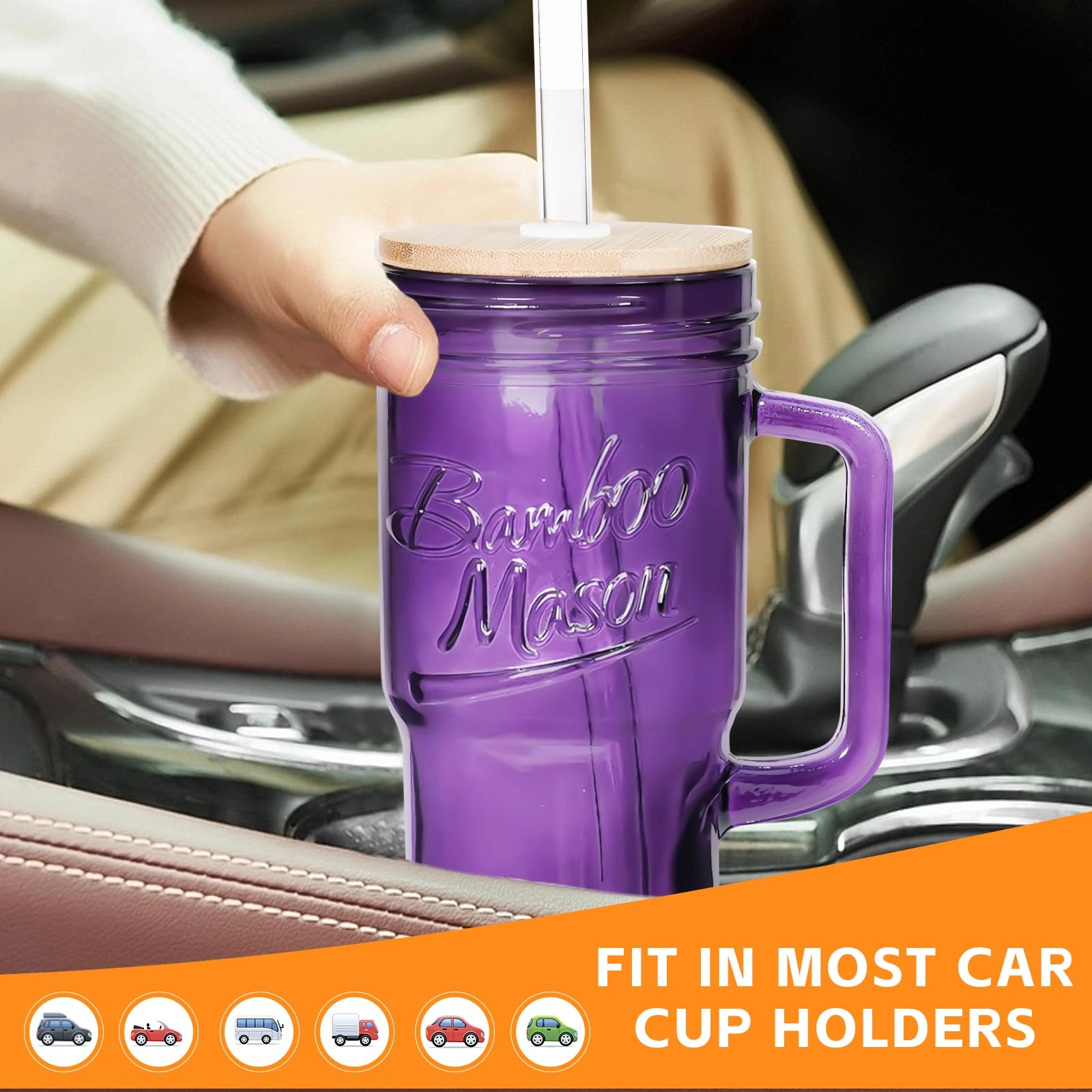 Glass Tumbler - 2 pcs - Handle